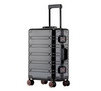 Gets Airline Approved All Aluminum Carry On Luggage,20 Inch Lightweight Hard Shell Suitcase with Spinner Wheels, TSA Lock,Zipperless Suitcase for Business Travel, Black, 24 Inch