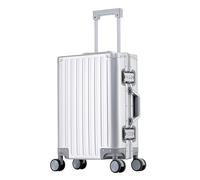 Gets Airline Approved All Aluminum Carry On Luggage,20 x14 x 8 Lightweight Hard Shell Suitcase with Spinner Wheels, TSA Lock,Zipperless Suitcase for Business Travel, Silver, 20 inch