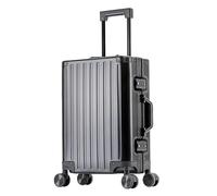 Gets Airline Approved All Aluminum Carry On Luggage,20 x14 x 8 Lightweight Hard Shell Suitcase with Spinner Wheels, TSA Lock,Zipperless Suitcase for Business Travel, Black, 24 Inch