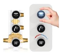 GETSHOWERSET 2 Way Shower Diverter, Dual Functions Shower Mixing Valve Kit, Brass 3 Handle Flow Control Valve, Can Use All Options At a Time Brushed Nickel