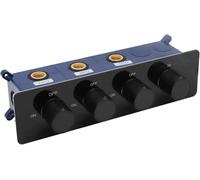 GETSHOWERSET 3-Way Solid Brass Concealed Thermostatic Shower Mixing Diverter Valve Kit with Individual On/Off Flow Control for Bathroom Shower System Matte Black