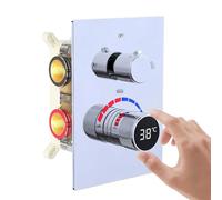 GETSHOWERSET Chrome 3 Way Digital Temperature Display Shower Diverter Valve