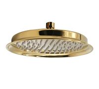 GETSHOWERSET Victorian Style 9 inch Round Fixed Rain Shower Head - Bright Gold, 304 Stainless Steel