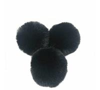 GETSTREE Faux Fur Pom Ball, Pack of 10 8 cm Pompoms Rabbit Bobble, Ball Plush Balls for DIY Craft Hats Pendant Decoration Women Girls Bag Keychain Black