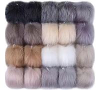 GETSTREE Faux Fur Pom Ball, Pack of 20 10 cm Pompoms Rabbit Bobble, Ball Plush Balls for DIY Craft Hats Pendant Decoration Women Girls Bag Key Chain Color: mixture