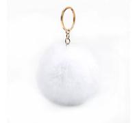 GETSTREE Faux Fur Pom Ball, Pack of 5 6 cm Pompoms Rabbit Bobble, Ball Plush Balls for DIY Craft Hats Pendant Decoration Women Girls Bag Key Chain(White)