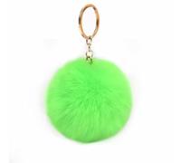 GETSTREE Faux Fur Pom Ball, Pack of 5 6 cm Pompoms Rabbit Bobble, Ball Plush Balls for DIY Craft Hats Pendant Decoration Women Girls Bag Key Chain(Green)