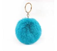 GETSTREE Faux Fur Pom Ball, Pack of 5 6 cm Pompoms Rabbit Bobble, Ball Plush Balls for DIY Craft Hats Pendant Decoration Women Girls Bag Key Chain(Blue)