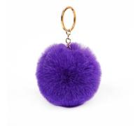 GETSTREE Faux Fur Pom Ball, Pack of 5 6 cm Pompoms Rabbit Bobble, Ball Plush Balls for DIY Craft Hats Pendant Decoration Women Girls Bag Key Chain(Purple)