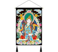 GETSTREE Tibetan Thangka Buddha hanging cloth wall covering background cloth living room porch fabric tapestry wall decoration painting customization(Blue,45x120cm)