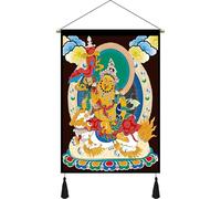 GETSTREE Tibetan Thangka Buddha hanging cloth wall covering background cloth living room porch fabric tapestry wall decoration painting customization(Orange,45x65cm)