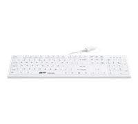 GETT GCQ CleanType Easy Protect USB Silicone Keyboard with Plastic Casing Disinfectable Waterproof IP68 White 105 Keys (US)