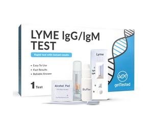 GetTested Lyme IgG/IgM Rapid Test Kit, 10-Minute at-Home Results for Lyme Disease Test, Convenient, Private and Easy to Use, No Appointment or Lab Required