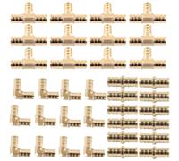 Gettimore 1/2 Inch for pex Brass Fittings Set with Crimper Tool Clamps | Ideal for Plumbing Layouts, Ensures Secure Water Flow, Nickel-Plated Wear Resistance, Rust-Proof Fastening