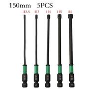 Gettimore 150mm 1/4 Inch Hex Shank Screwdriver Bit Set, Steel Phosphate Black Coated for Rust Resistance, Compatible with H25/H3/H4/H5/H6, 5-Piece Kit for Electric Drill, Pneumatic & Hand Tools