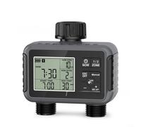 Gettimore 2 Garden Water Timer Dual Channel Automatic Irrigation Controller with Adjustable Duration Rain Delay IPX5 Outdoor Sprinkler Timer