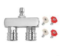 Gettimore 2-in-1 High Pressure Washer Nozzle with 4 Attachments for Car Wash Machine, 1/4 Inch Connection Made of ABS and Stainless Steel, Red and White, Quick Assembly for Efficient Vehicle Cleaning