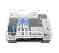 Gettimore 2 Input 2 Output Fuse Box with Clear Cover 60A for Car Audio RV Boat Electrical Modifications ABS Zinc Alloy