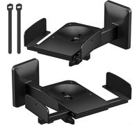 Gettimore 2 Packs Heavy Duty Speaker Wall Mounts with Double Clamp, Adjustable Angle Bracket for JBL, Secure Steel Holder for Home