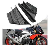 Gettimore 2-Piece Aerodynamic Wing Kit Spoiler, H2H2R & Scooter Motorcycles, Carbon Fiber for Black ABS for Plastic