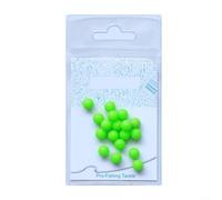 Gettimore 20-200pcs Fluorescent Silicone Fishing Beads 4/5.5/6/8mm Luminous Glow Attractor Sea Fishing, Rigs, Hook Bodies & Lures (Green)(8mm20pcs)