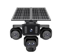 Gettimore 20MP 4G Solar Powered Camera for Outdoor Use 20100mAh Battery Life IP66 Waterproof Color Night Vision Continuous 24/7 Monitoring