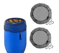 Gettimore 2Pcs Mesh Cover for Rain Bucket, 50cm/19.69" Water Butt Drawstring Net Cover Anti Mosquito Leaves Falling for Home Outdoor Garden Water Catchment Bucket