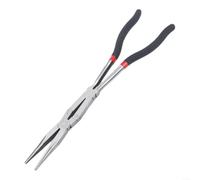 Gettimore 3-Piece Long Reach Needle Nose Pliers Set Straight 45 degrees 90 degrees Angled Tips High Carbon Steel Garage Workshop Hobby(Straight pliers)