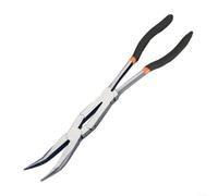 Gettimore 3-Piece Long Reach Needle Nose Pliers Set Straight 45 degrees 90 degrees Angled Tips High Carbon Steel Garage Workshop Hobby(45°)