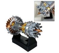 Gettimore 3D Printed Turbofan Engine Model - Highly Detailed A380 Trent 900 Replica, Educational Aircraft Jet Engine Kit for Aviation Enthusiasts, Silver + Black (8 x 4.8 x 5.3 inch)