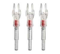 Gettimore 4.2mm LED Arrow Nocks with Auto-On Switch 3-Pack Glow Tail for Compound Recurve Bows Durable PE Archery Hunting Accessories 4.2 red