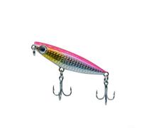 Gettimore 4.3cm Zigzag Dog Floating Lure, Realistic 3D Eye Hard Bait with Treble Hooks for Bass Fishing Trip(A)