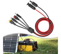 Gettimore 4-in-1 Solar Panel Connector Extension Cable Splitter with for xt60, DC 8mm, 5.5mm for Solar Generators and Portable Stations, 12AWG Pure Copper Wire, IP68 Waterproof, 36V Max, 1