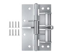 Gettimore 4 Inch Self-Closing Door Hinges, 90 Degree Positioning, Spring-Loaded Metal Hinge for Smooth Automatic Closing, Fits Residential and Commercial Doors, Silver/Black/Gold