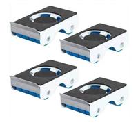 Gettimore 4pcs Furniture Mover Tool with Brakes Heavy Duty Carbon Steel Transport Roller Set for Sofa Bed Cabinet 350kg Capacity Black White