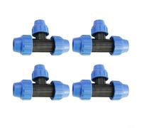 Gettimore 4pcs Tee T Piece Water Pipe PE Reducing Tee Pipe Fittings Water Pipe Connector Irrigation System Components for Garden Agricultural Production(32x20x32)
