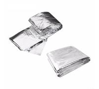 Gettimore 5 Pack Thermal Blankets, Light PET Aluminized Film Survival Shelter, Waterproof Windproof Heat Reflective Foil Camping Hiking Outdoor, Silver 1.3x210cm(A-5pcs 1.3 * 210)