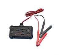 Gettimore 5-Slot Relay Tester 12V 24V Dual-Voltage 4-Pin 5-Pin Sockets | for instant Fault Detection, Flame-Retardant ABS Material, for heavy-duty for alligator Clips, Reverse Polarity Protection