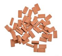 Gettimore 50Pcs HO N Scale Fake Bricks Model Kit for Diorama Building Set Museum Model Craft Supplies 16x8x3mm(Blue Bricks)