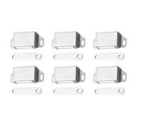 Gettimore 6 Pack Magnetic Cabinet Door Catch, Stainless Steel Furniture Lock with Strong Magnetic Attraction for Cabinets and Hidden Doors, Includes 24 Screws, Silver