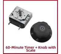 Gettimore 60/90 Minute Steamed Rice Cart Timer with Dial Knob and Bell Switch, Metal Construction for Audible When Time Reaches Zero, Compact Kitchen Cooking Timer for Precise Timing