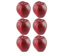 Gettimore 6pcs Realistic Artificial for Red Delicious Apples Plastic Simulation Fruit Decor Kitchen Counter Home Party Showcase Photography Prop