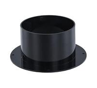 Gettimore ABS Pipe Connector Round Flange for Ventilation Ducts, 75mm/100mm/125mm/150mm/200mm Wall Outlet Flange, Black Plastic Air Vent Connector with Fixing Holes, Compatible with HVAC, Bathroom Fan