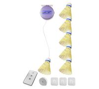 Gettimore Adjustable Auto Rebound Badminton Training Set Compact Single Player Practise Board for Home Gym Skill Enhancement 6 balls