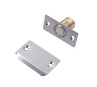 Gettimore Adjustable Magnetic for Door Catch Silent Ball Latch Kitchen Cupboard Wardrobe, for Duty Metal Roller Catch, Silver, 2 Pack(Silver)