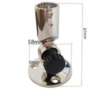 Gettimore Adjustable Marine Antenna Base Mount 316 Stainless Steel 180 Degree For 19Mm Diameter Rail With 6Mm Thread