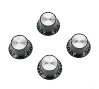 Gettimore Aluminum Guitar Knobs for Gibson Les, for sg Stylish Silver Top Hat Volume and Tone