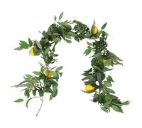 Gettimore Artificial Willow Lemon Vine 180cm, Realistic Fake Lemon for Leaf Garland Wedding Party Home Garden Decor, Green Faux Rattan Hanging Decoration