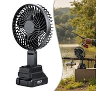 Gettimore Battery Operated Fan With Rechargeable Lithium Battery, 5 X 1300Mah Capacity, 10W Power, 180° Manual Oscillation For Indoor Outdoor Travel C