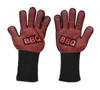 Gettimore BBQ Gloves Heat 500C, Silicone Non-Slip Grip for Cooking and Grilling, 32 cm Length with Double-Layer Protection, Fit Most Hand Sizes, 1 Pair